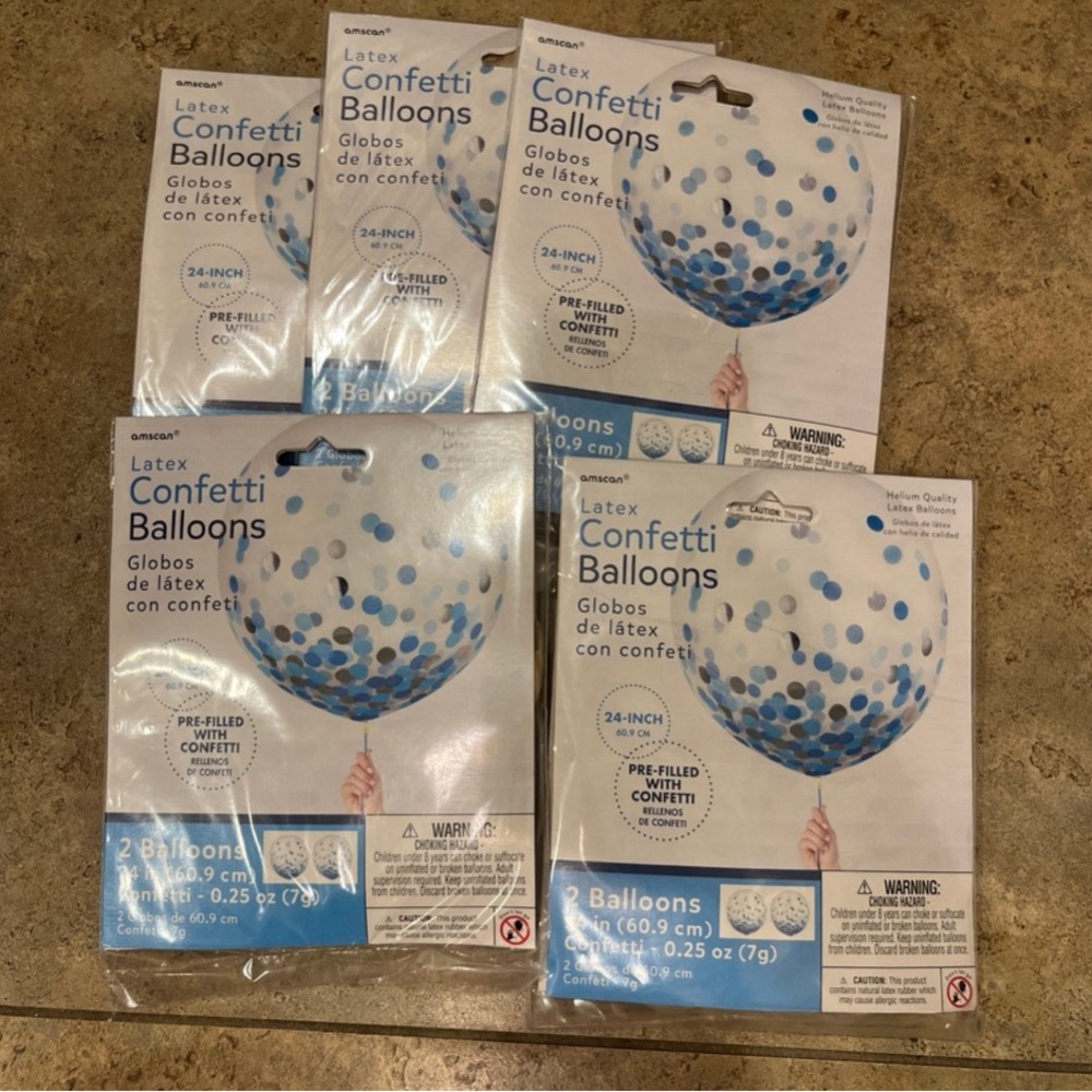 10 Latex Baby Boy Confetti Balloons 24 inch